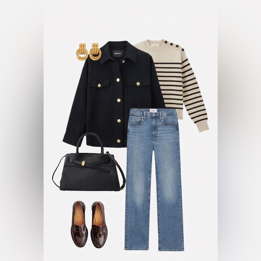 ZARA Deep Navy Overshirt Jacket – Italian Fabric | Size M